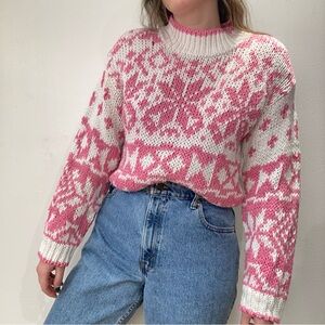 Vintage Pink Faire Isle Sweater